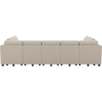 Belffin Large 15 Seat Modular Sectional Sofa with Storage Seat Corduroy Sleeper Sectional Sofa Bed Oversized Convertible Modular Couch for Living Room