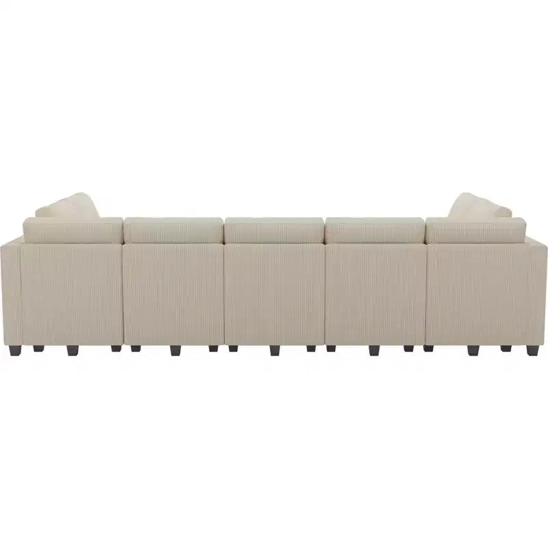 Belffin Large 15 Seat Modular Sectional Sofa with Storage Seat Corduroy Sleeper Sectional Sofa Bed Oversized Convertible Modular Couch for Living Room