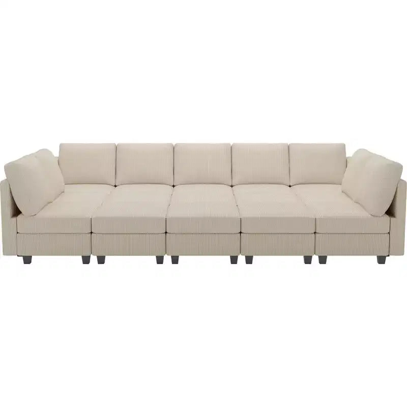 Belffin Large 15 Seat Modular Sectional Sofa with Storage Seat Corduroy Sleeper Sectional Sofa Bed Oversized Convertible Modular Couch for Living Room