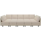 Belffin Large 15 Seat Modular Sectional Sofa with Storage Seat Corduroy Sleeper Sectional Sofa Bed Oversized Convertible Modular Couch for Living Room