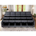 Belffin Large 15 Seat Modular Sectional Sofa with Storage Seat Corduroy Sleeper Sectional Sofa Bed Oversized Convertible Modular Couch for Living Room