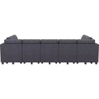 Belffin Large 15 Seat Modular Sectional Sofa with Storage Seat Corduroy Sleeper Sectional Sofa Bed Oversized Convertible Modular Couch for Living Room