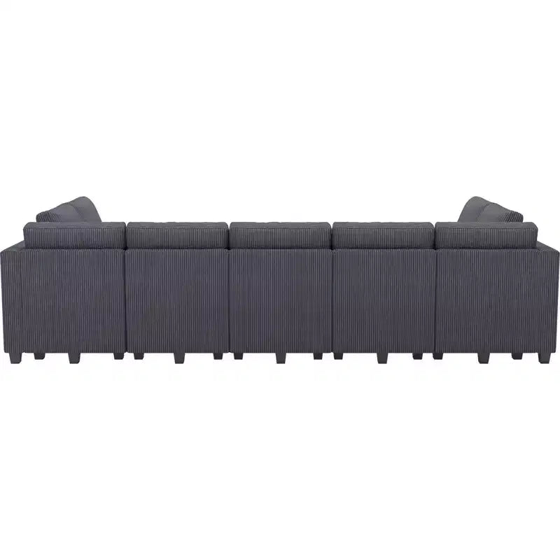 Belffin Large 15 Seat Modular Sectional Sofa with Storage Seat Corduroy Sleeper Sectional Sofa Bed Oversized Convertible Modular Couch for Living Room