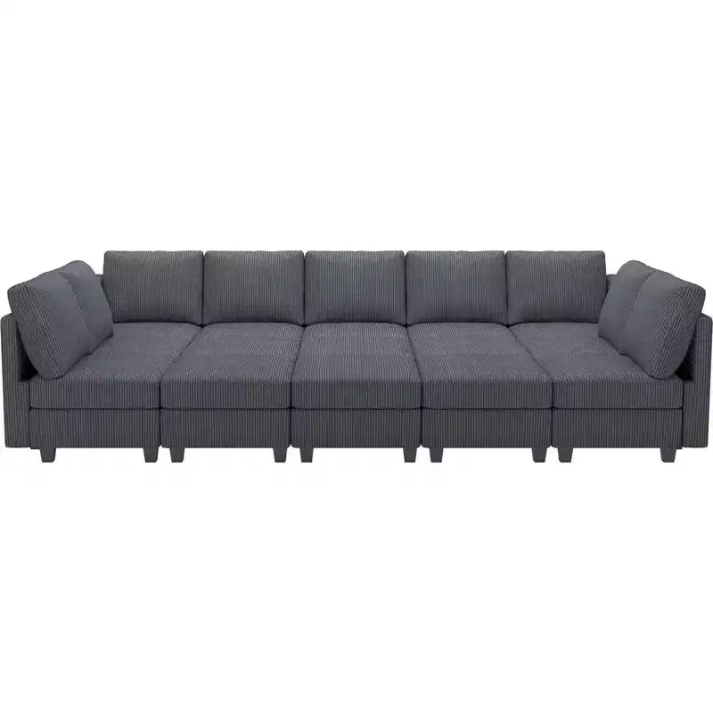 Belffin Large 15 Seat Modular Sectional Sofa with Storage Seat Corduroy Sleeper Sectional Sofa Bed Oversized Convertible Modular Couch for Living Room