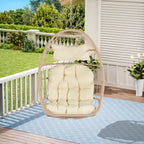 Sedia a dondolo a forma di uovo in rattan da giardino, sedia pensile per camera da letto, soggiorno, balcone