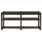 Signature Design by Ashley Breckington Console Table - Modern Sofa Table with Adjustable Shelves, Dark Brown