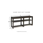 Signature Design by Ashley Breckington Console Table - Modern Sofa Table with Adjustable Shelves, Dark Brown