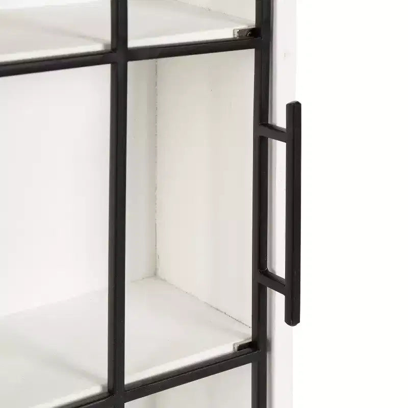 Kate and Laurel Megara Arched Wall Mounted Cabinet, 16x6x24, Black