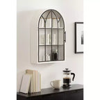 Kate and Laurel Megara Arched Wall Mounted Cabinet, 16x6x24, Black