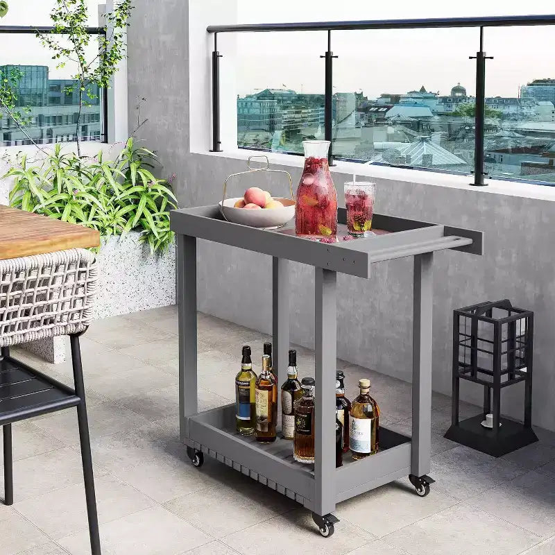 2-Tier Utility Cart with 4 *360Steering Wheels and 2 Brakes, 1000 Lb Rolling Utility Cart, Home/Office/Warehouse/Cafeteria/Cleaning