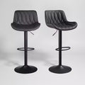 Art Leon Set of 2 Mid-century Modern Faux Leather Swivel and Height Adjustable Barstool