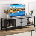Whizmax 65 Rustic TV Stand for TVs up to 75, Entertainment Center with Storage, 2 Doors & Adjustable Legs, Open Shelves for Living Room