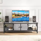 Whizmax 65 Rustic TV Stand for TVs up to 75, Entertainment Center with Storage, 2 Doors & Adjustable Legs, Open Shelves for Living Room