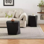 2-Piece Combination White Modern Geometric Coffee Table
