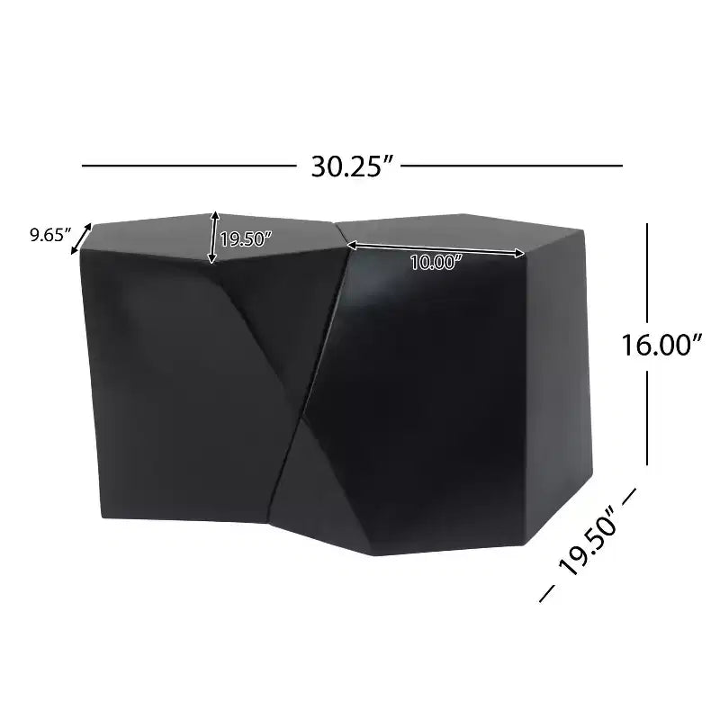 2-Piece Combination White Modern Geometric Coffee Table
