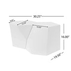 2-Piece Combination White Modern Geometric Coffee Table