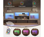 Bestier Modern 63 TV Stand with LED Lights for TVs up to 70 , Media Console with Cable Management