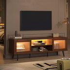 Bestier Modern 63 TV Stand with LED Lights for TVs up to 70 , Media Console with Cable Management