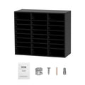 VEVOR Wood Literature Organizer, 24 Compartments, File Sorter with Removable Shelves, Mailboxes Slot for Office Home Classroom,EPA Certified