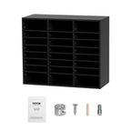 VEVOR Wood Literature Organizer, 24 Compartments, File Sorter with Removable Shelves, Mailboxes Slot for Office Home Classroom,EPA Certified