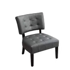Okak Modern Accent Chair with Comfy Tufted Upholstery Deep Cushions Blended Leather Armchair with Oversized Seating Solid Wood Legs