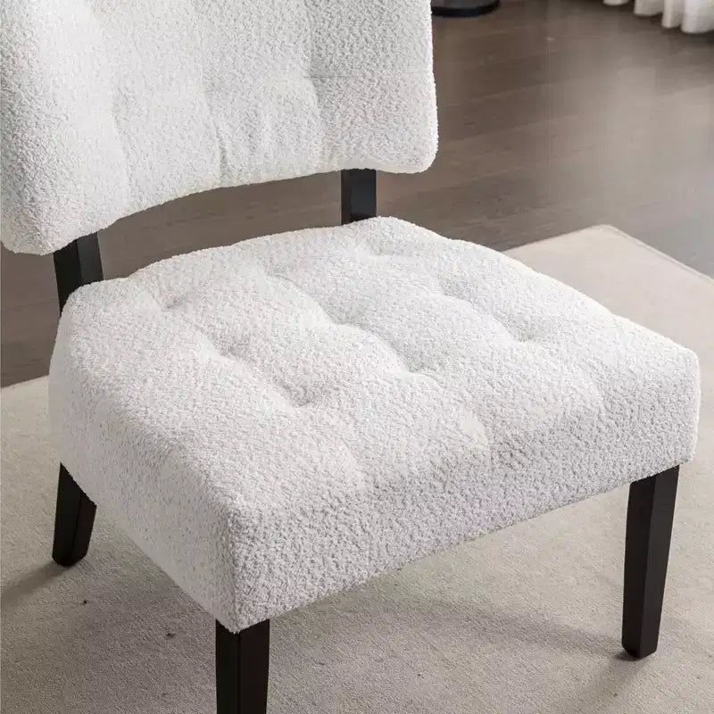 Okak Modern Accent Chair with Comfy Tufted Upholstery Deep Cushions Blended Leather Armchair with Oversized Seating Solid Wood Legs