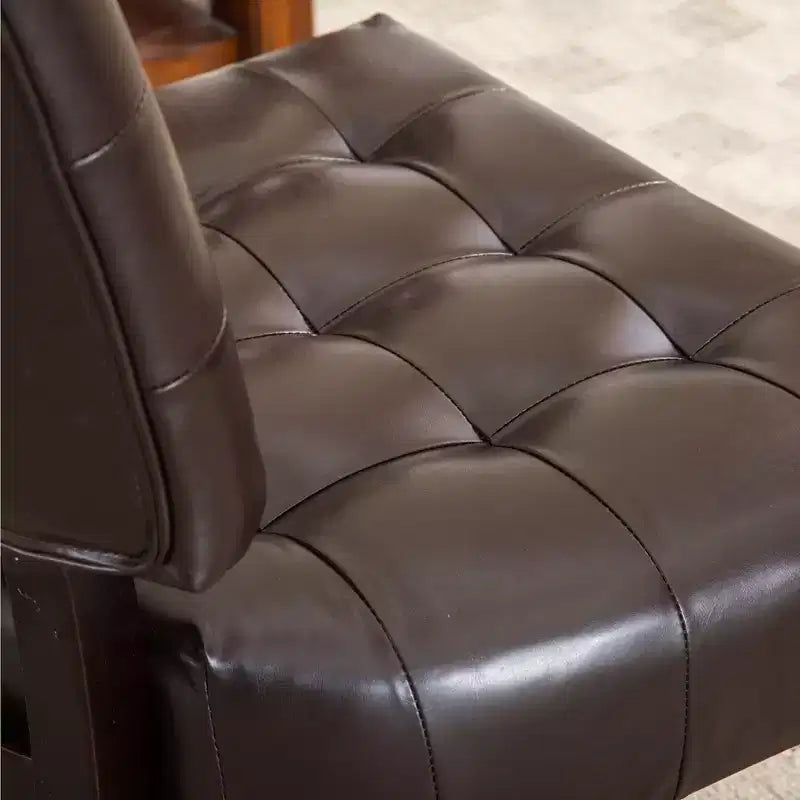 Okak Modern Accent Chair with Comfy Tufted Upholstery Deep Cushions Blended Leather Armchair with Oversized Seating Solid Wood Legs