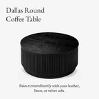 Maven Lane Dallas Tavolino da Caffè Rotondo Moderno in Legno 30