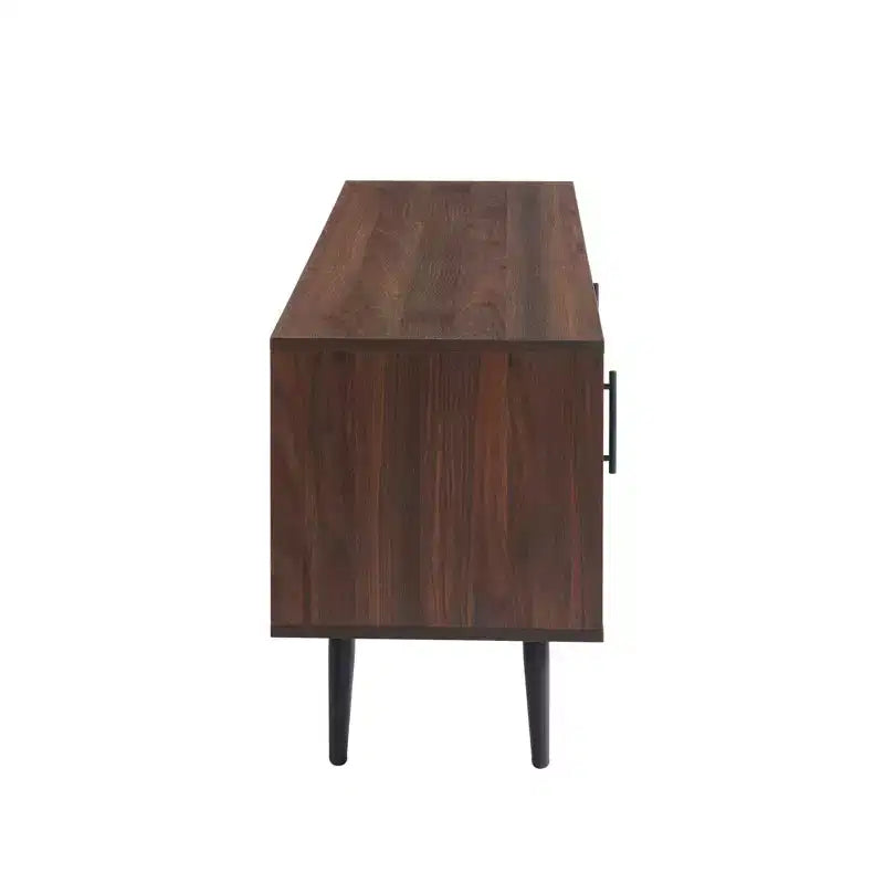 Chic Crate - Bryner Dark Walnut Mid-Century TV Stand for TVs Up to 65 with Storage & Cable Management
