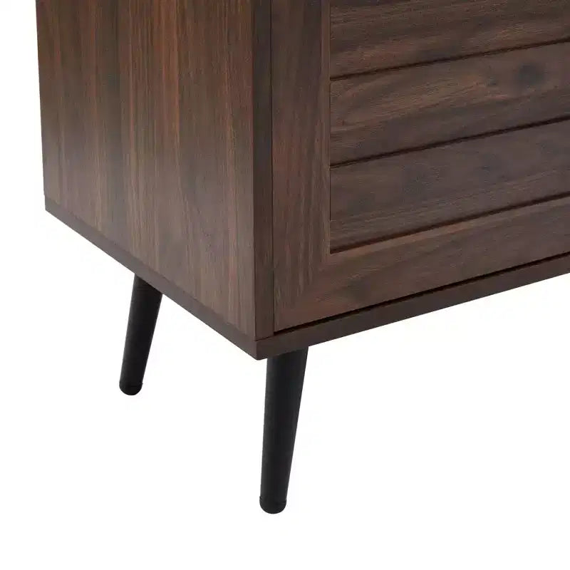 Chic Crate - Bryner Dark Walnut Mid-Century TV Stand for TVs Up to 65 with Storage & Cable Management