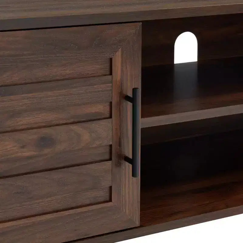 Chic Crate - Bryner Dark Walnut Mid-Century TV Stand for TVs Up to 65 with Storage & Cable Management