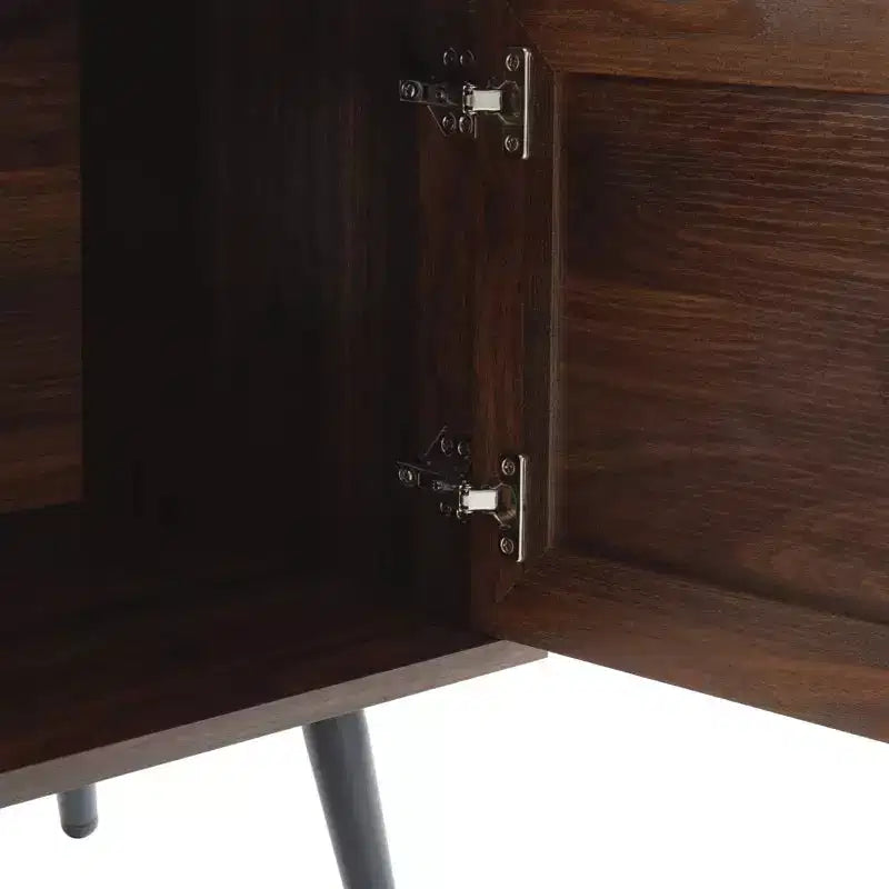 Chic Crate - Bryner Dark Walnut Mid-Century TV Stand for TVs Up to 65 with Storage & Cable Management