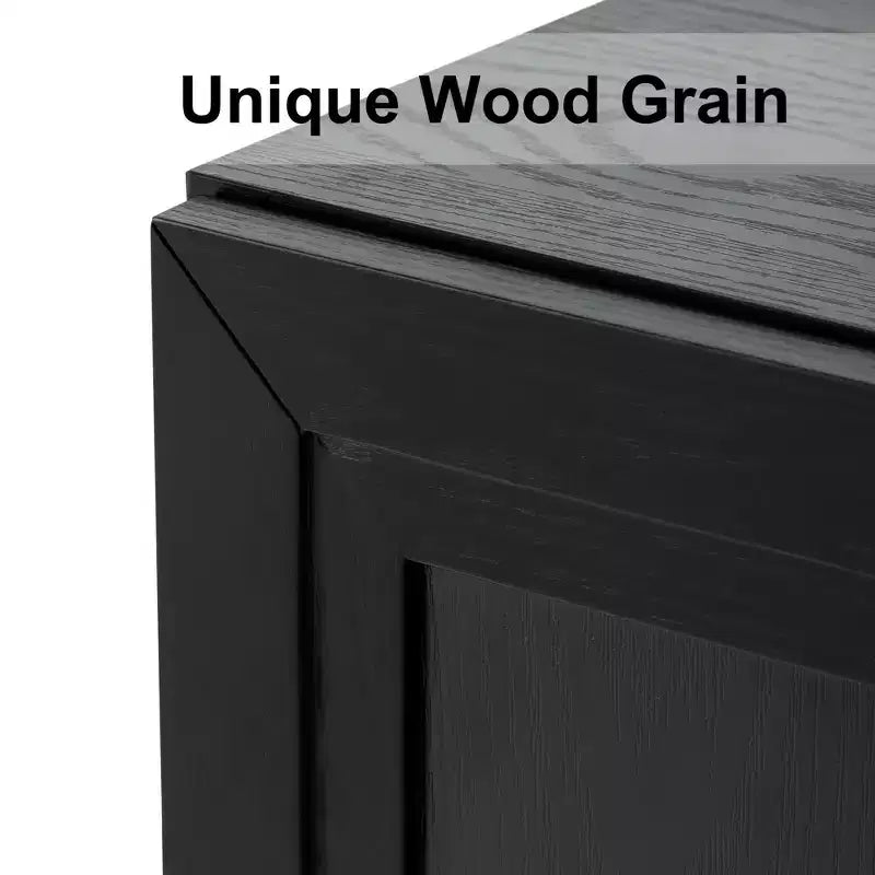 36 Black Practical 2-Door Decorative Storage Cabinet, Suitable for Living Room and Bedroom
