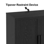 36 Black Practical 2-Door Decorative Storage Cabinet, Suitable for Living Room and Bedroom