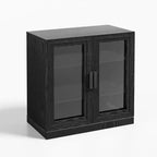 Mobile accentato in legno 36x31x16, organizer portaoggetti con ripiani regolabili e ante in vetro per cucina, camera da letto, ingresso, soggiorno/sala da pranzo