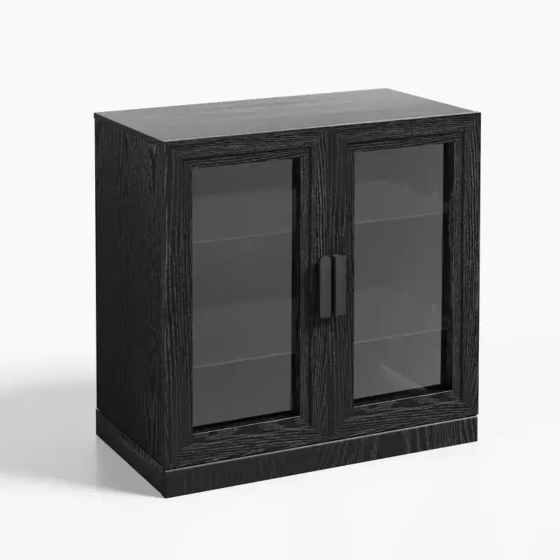 Mobile accentato in legno 36x31x16, organizer portaoggetti con ripiani regolabili e ante in vetro per cucina, camera da letto, ingresso, soggiorno/sala da pranzo