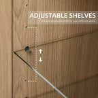 Mobile accentato in legno 36x31x16, organizer portaoggetti con ripiani regolabili e ante in vetro per cucina, camera da letto, ingresso, soggiorno/sala da pranzo