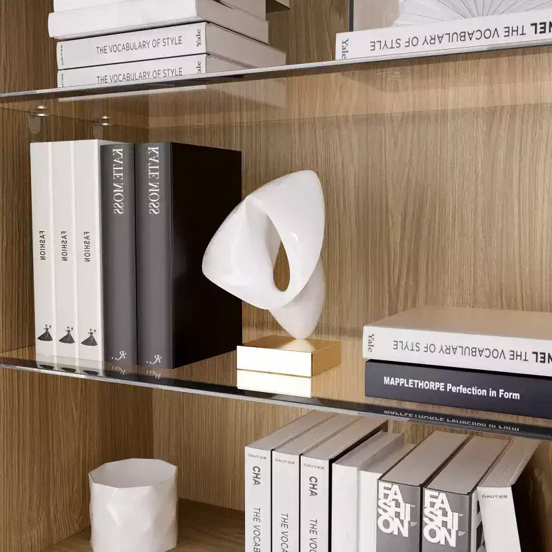 Mobile accentato in legno 36x31x16, organizer portaoggetti con ripiani regolabili e ante in vetro per cucina, camera da letto, ingresso, soggiorno/sala da pranzo
