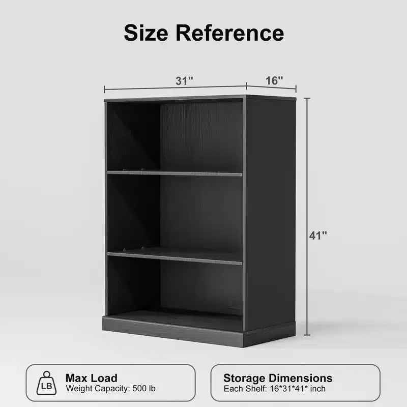 41*31*16 Wood Accent Sideboard Cabinet in Black, Storage Organizer with Adjustable Shelves for Kitchen Bedroom Living Room Dinning Room
