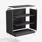 41*31*16 Wood Accent Sideboard Cabinet in Black, Storage Organizer with Adjustable Shelves for Kitchen Bedroom Living Room Dinning Room