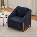 Okak Modern Accent Chairs for Bedroom, Chenille Fabric Upholstered Chair with Wooden Side Frame, Accent Leisure Chair with Cushioned Seat