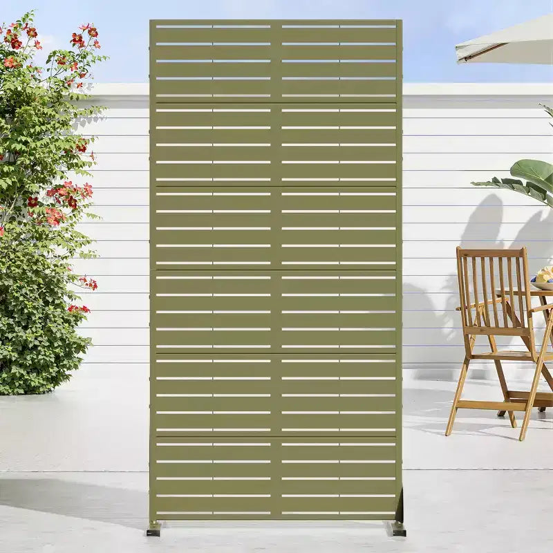 72 H35W Dovelina Grigio Paravento Decorativo per Esterni in Metallo Autoportante Recinzione da Giardino