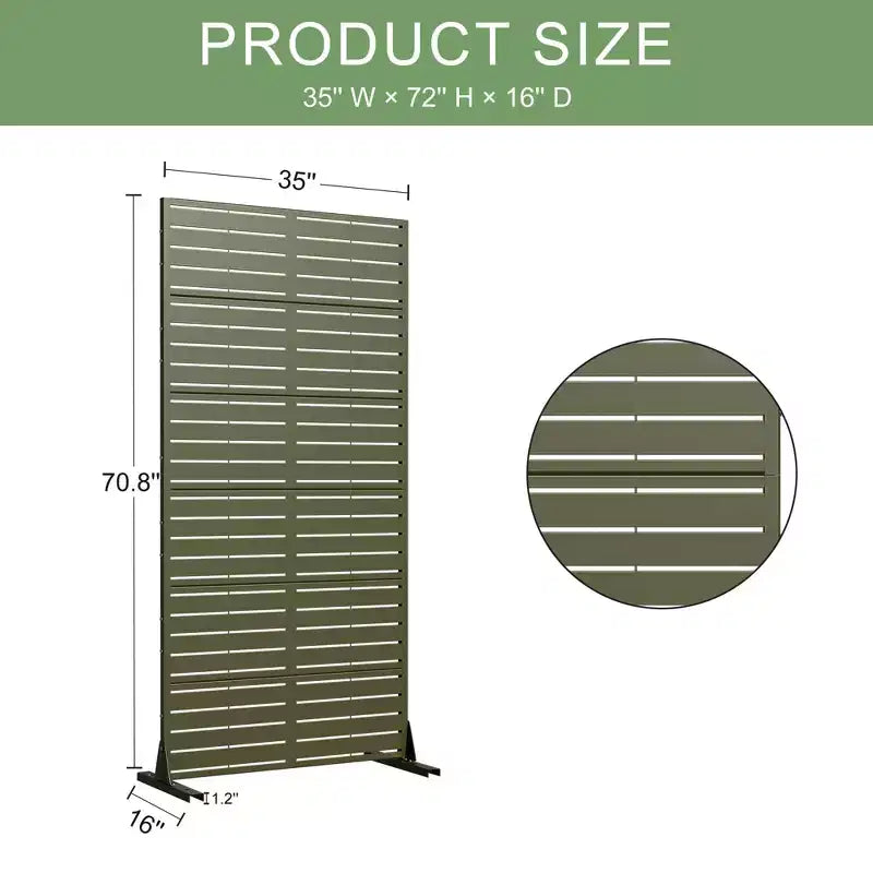 72 H35W Dovelina Grigio Paravento Decorativo per Esterni in Metallo Autoportante Recinzione da Giardino