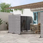 72 H35W Dovelina Grigio Paravento Decorativo per Esterni in Metallo Autoportante Recinzione da Giardino