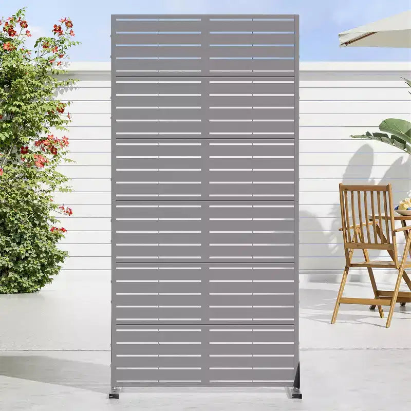 72 H35W Dovelina Grigio Paravento Decorativo per Esterni in Metallo Autoportante Recinzione da Giardino