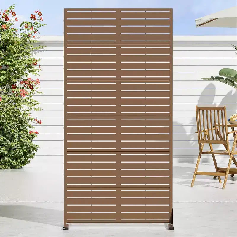 72 H35W Dovelina Grigio Paravento Decorativo per Esterni in Metallo Autoportante Recinzione da Giardino