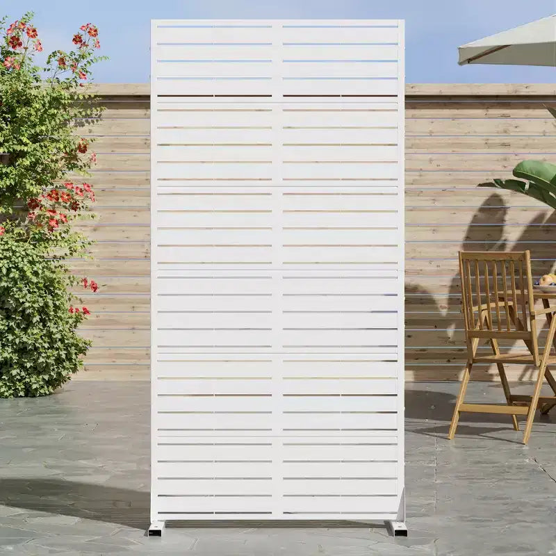 72 H35W Dovelina Grigio Paravento Decorativo per Esterni in Metallo Autoportante Recinzione da Giardino
