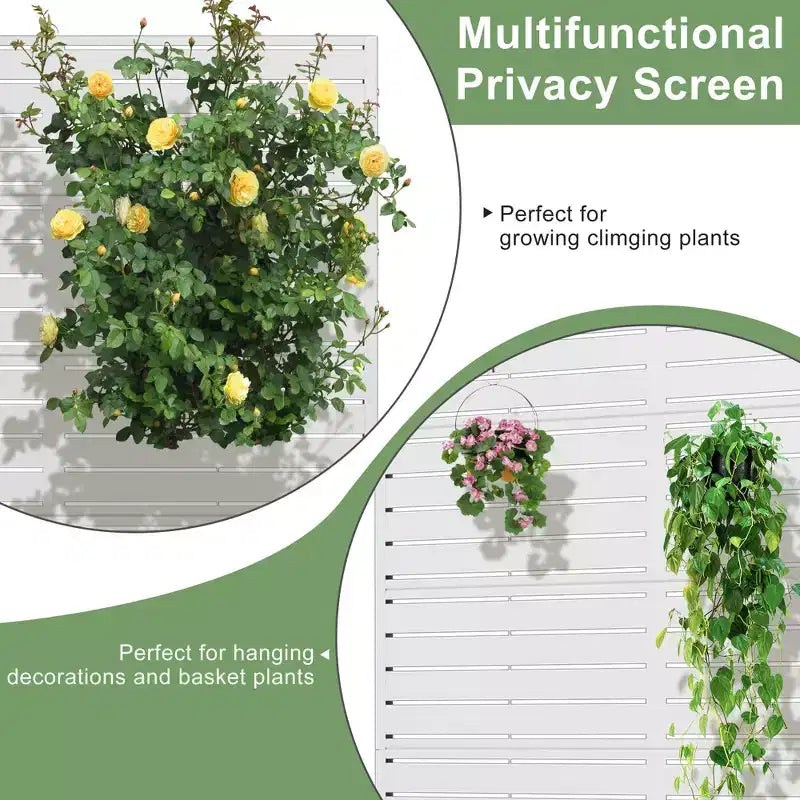 72 H35W Dovelina Grigio Paravento Decorativo per Esterni in Metallo Autoportante Recinzione da Giardino