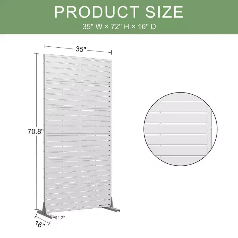72 H35W Dovelina Grigio Paravento Decorativo per Esterni in Metallo Autoportante Recinzione da Giardino