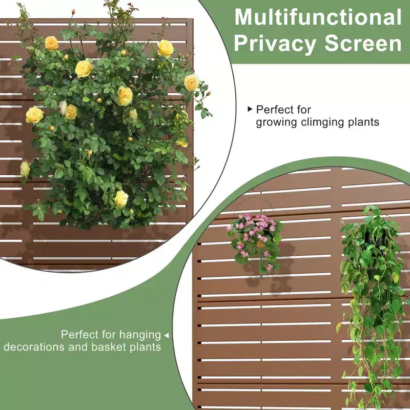 72 H35W Dovelina Grigio Paravento Decorativo per Esterni in Metallo Autoportante Recinzione da Giardino